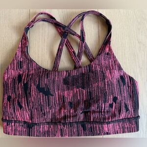 Lululemon Stylish Pink and Black Sports Bra